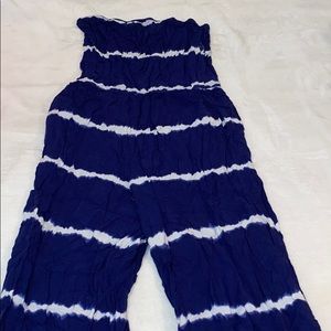 Blue tie dye jumpsuit